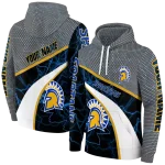 personalized san jose state spartans hexagonal mesh blue black gray hoodie best selling