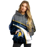 personalized san jose state spartans hexagonal mesh blue black gray hoodie best selling