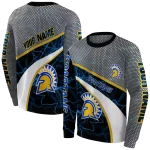 personalized san jose state spartans hexagonal mesh blue black gray hoodie best selling