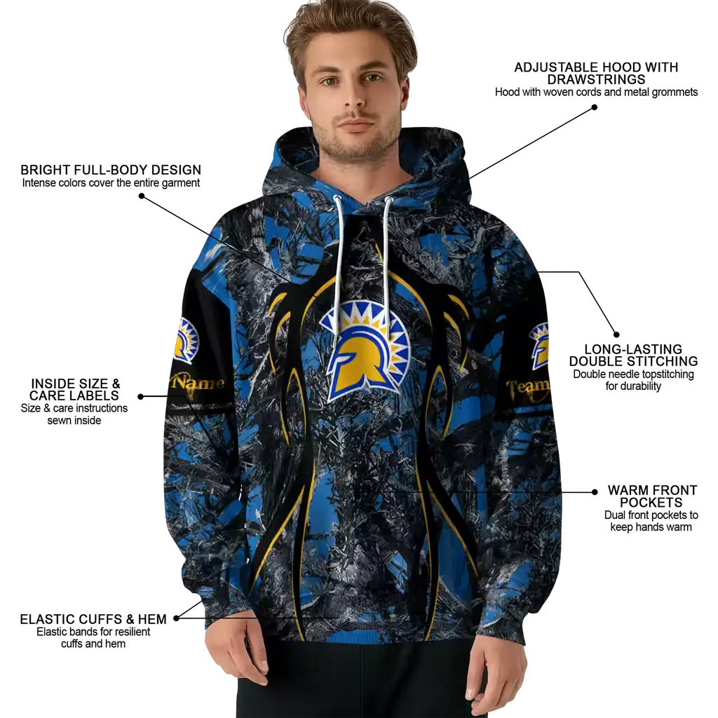 personalized san jose state spartans hunting theme blue black hoodie latest model personalized san jose state spartans hunting theme blue black hoodie latest model