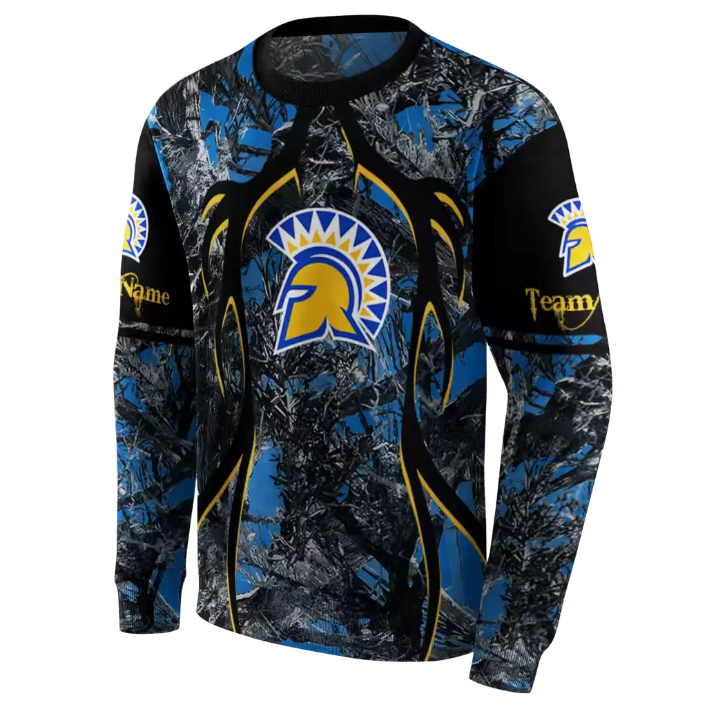 personalized san jose state spartans hunting theme blue black hoodie new arrival personalized san jose state spartans hunting theme blue black hoodie new arrival