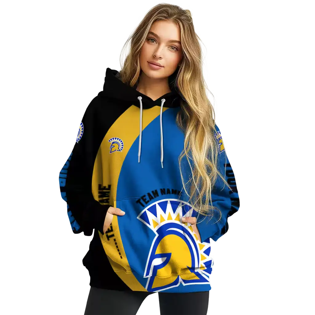 personalized san jose state spartans minimalist design blue black hoodie high quality personalized san jose state spartans minimalist design blue black hoodie high quality