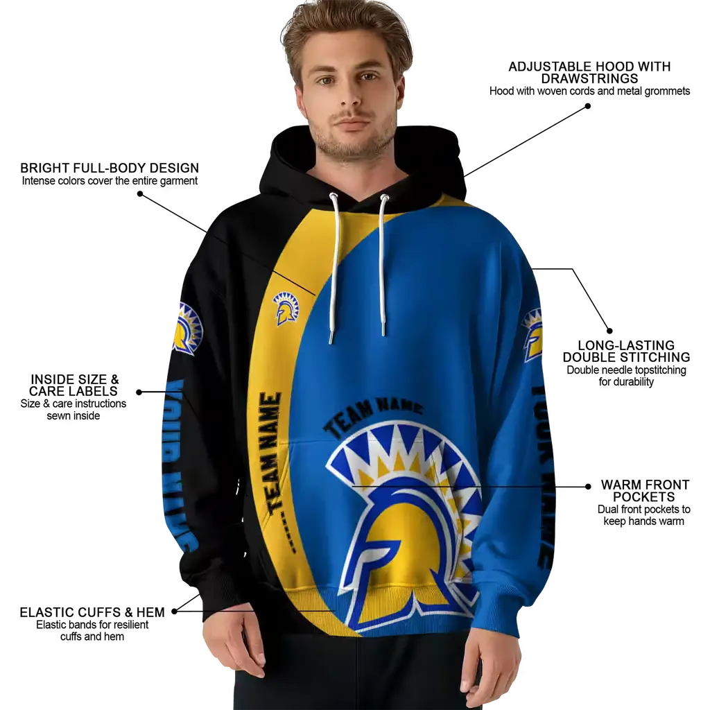 personalized san jose state spartans minimalist design blue black hoodie latest model personalized san jose state spartans minimalist design blue black hoodie latest model