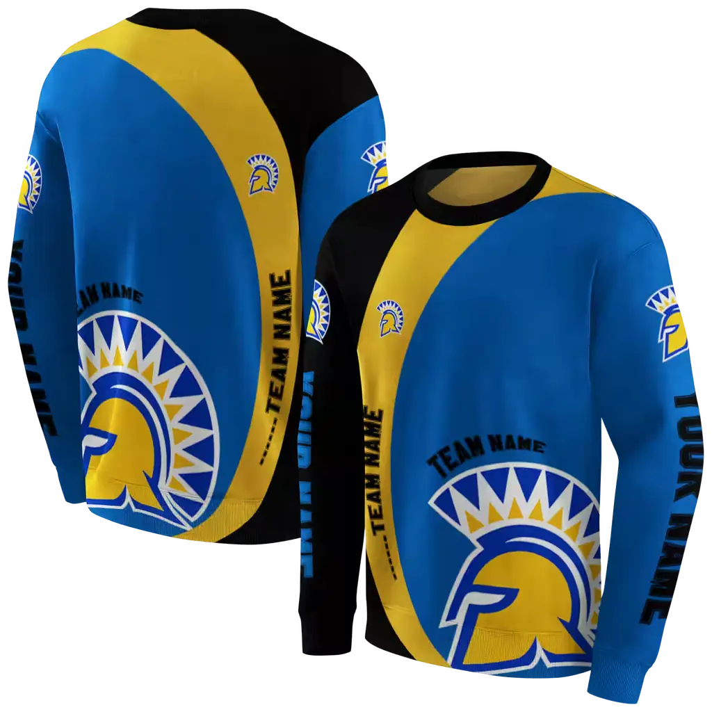 personalized san jose state spartans minimalist design blue black hoodie premium grade personalized san jose state spartans minimalist design blue black hoodie premium grade