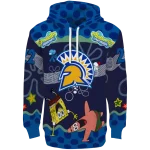 personalized san jose state spartans spongebob patrick star blue navy hoodie best selling