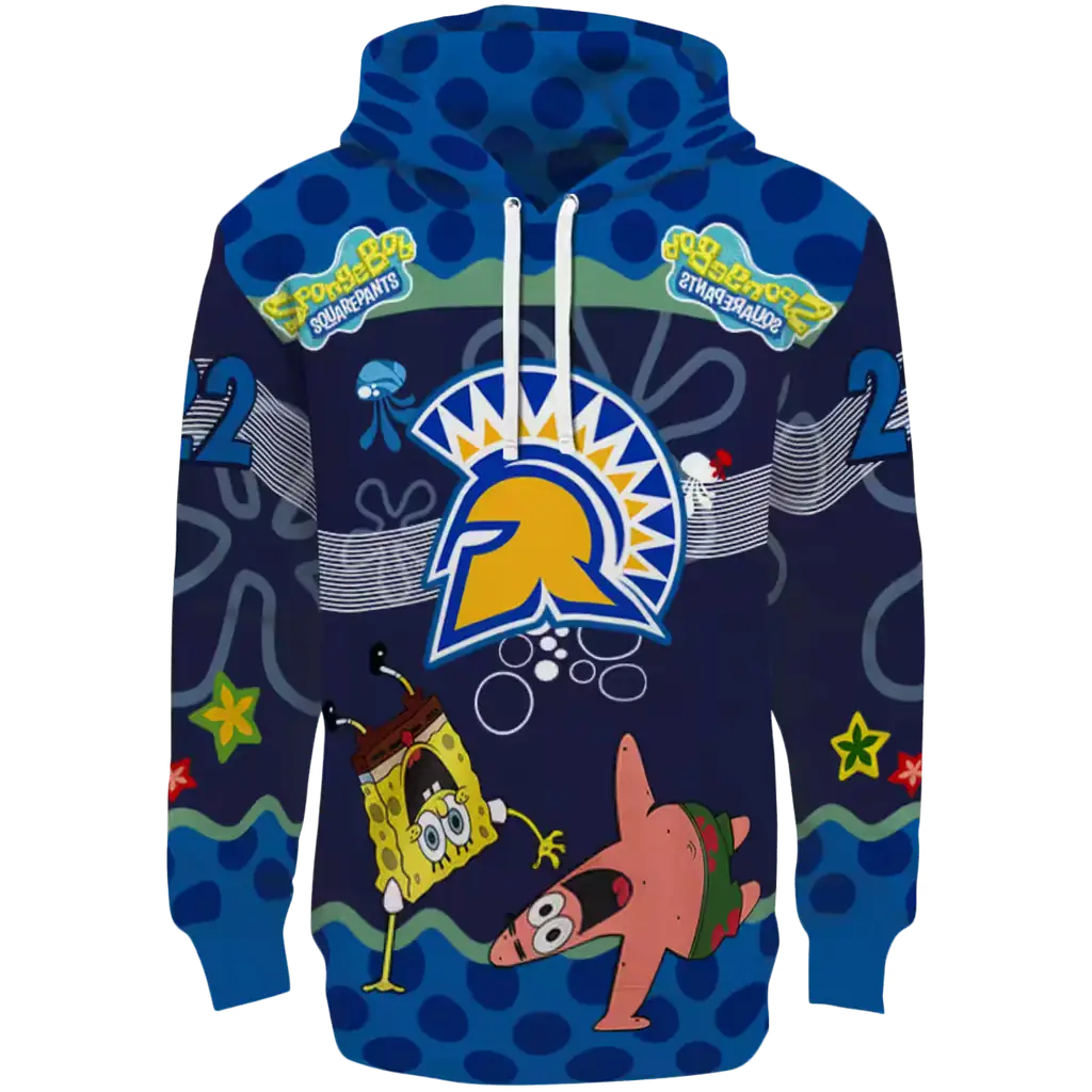 personalized san jose state spartans spongebob patrick star blue navy hoodie best selling personalized san jose state spartans spongebob patrick star blue navy hoodie best selling