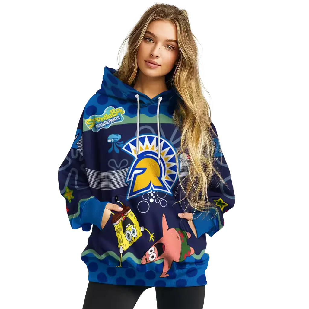 personalized san jose state spartans spongebob patrick star blue navy hoodie high quality personalized san jose state spartans spongebob patrick star blue navy hoodie high quality