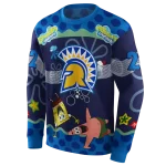 personalized san jose state spartans spongebob patrick star blue navy hoodie best selling