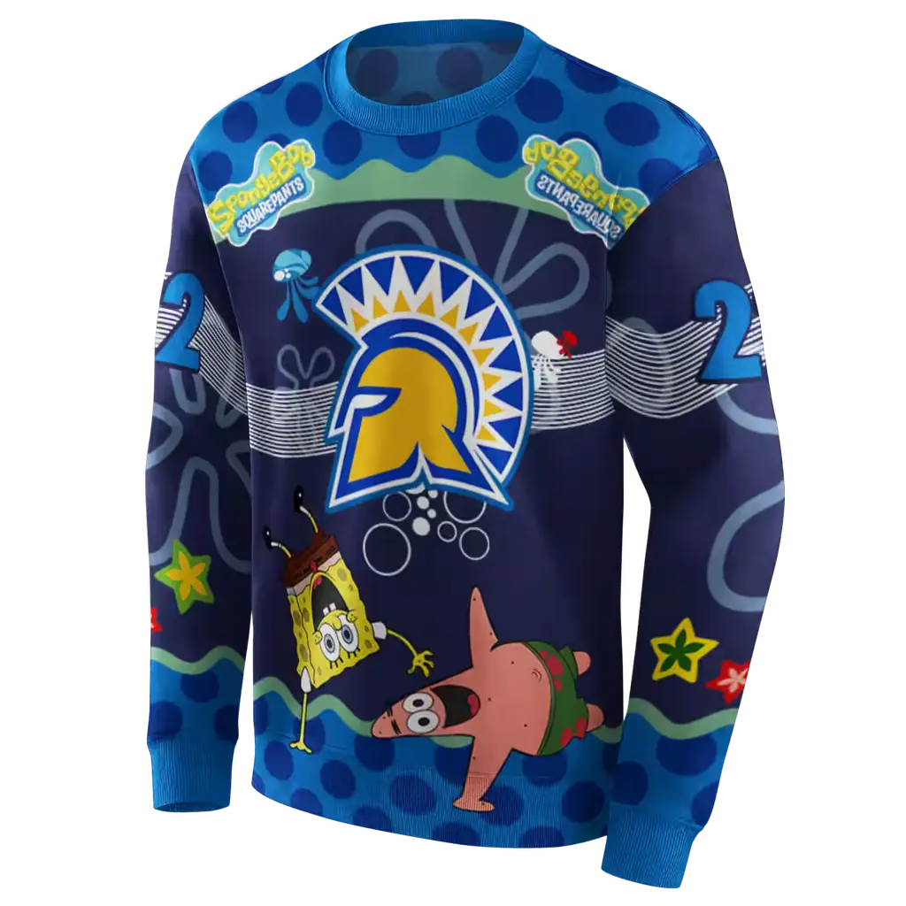 personalized san jose state spartans spongebob patrick star blue navy hoodie new arrival personalized san jose state spartans spongebob patrick star blue navy hoodie new arrival