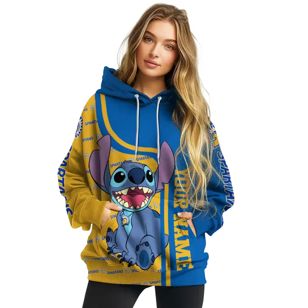 personalized san jose state spartans stitch blue hoodie high quality personalized san jose state spartans stitch blue hoodie high quality