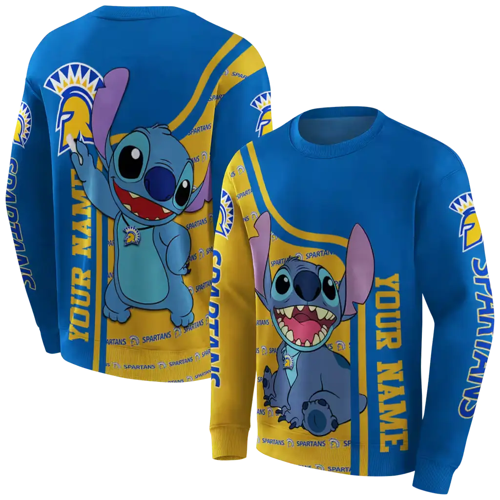 personalized san jose state spartans stitch blue hoodie premium grade personalized san jose state spartans stitch blue hoodie premium grade