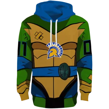 personalized san jose state spartans superhero armor blue green hoodie best selling