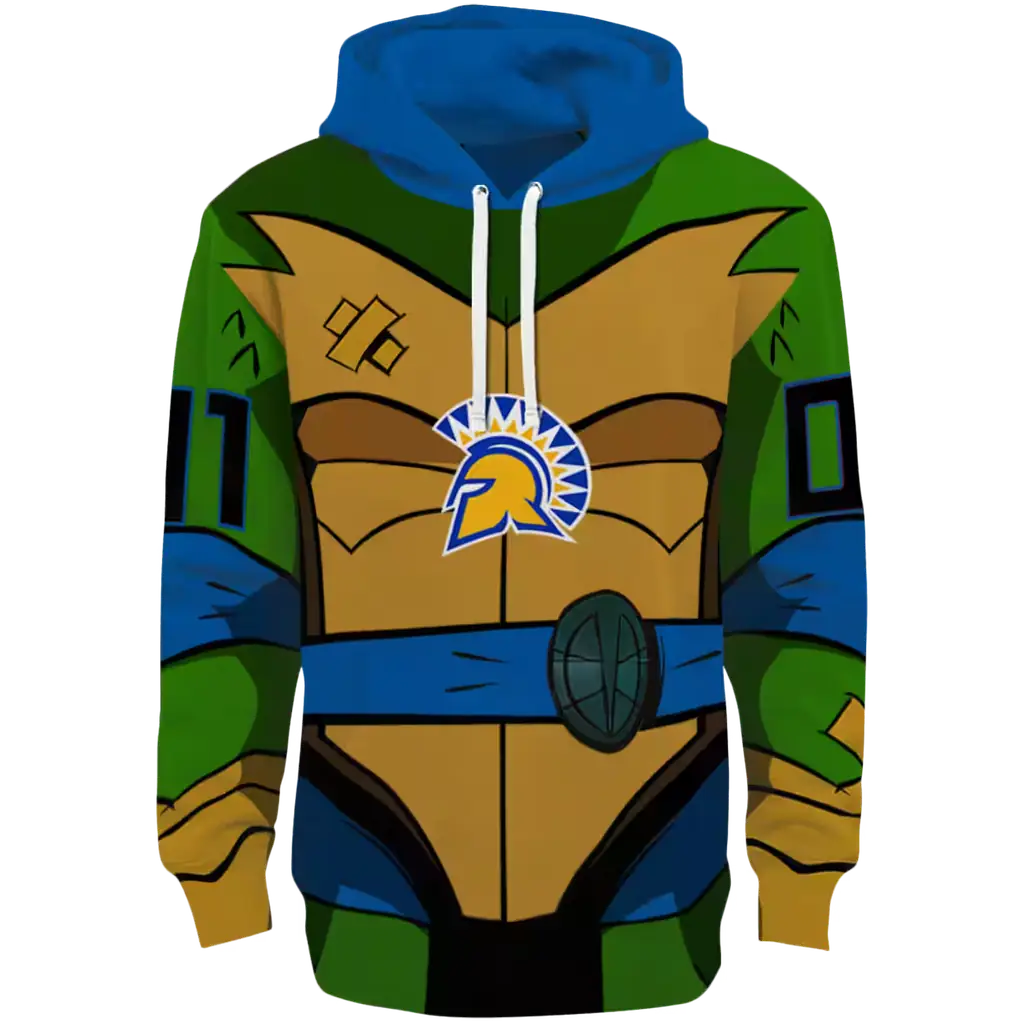 personalized san jose state spartans superhero armor blue green hoodie best selling personalized san jose state spartans superhero armor blue green hoodie best selling