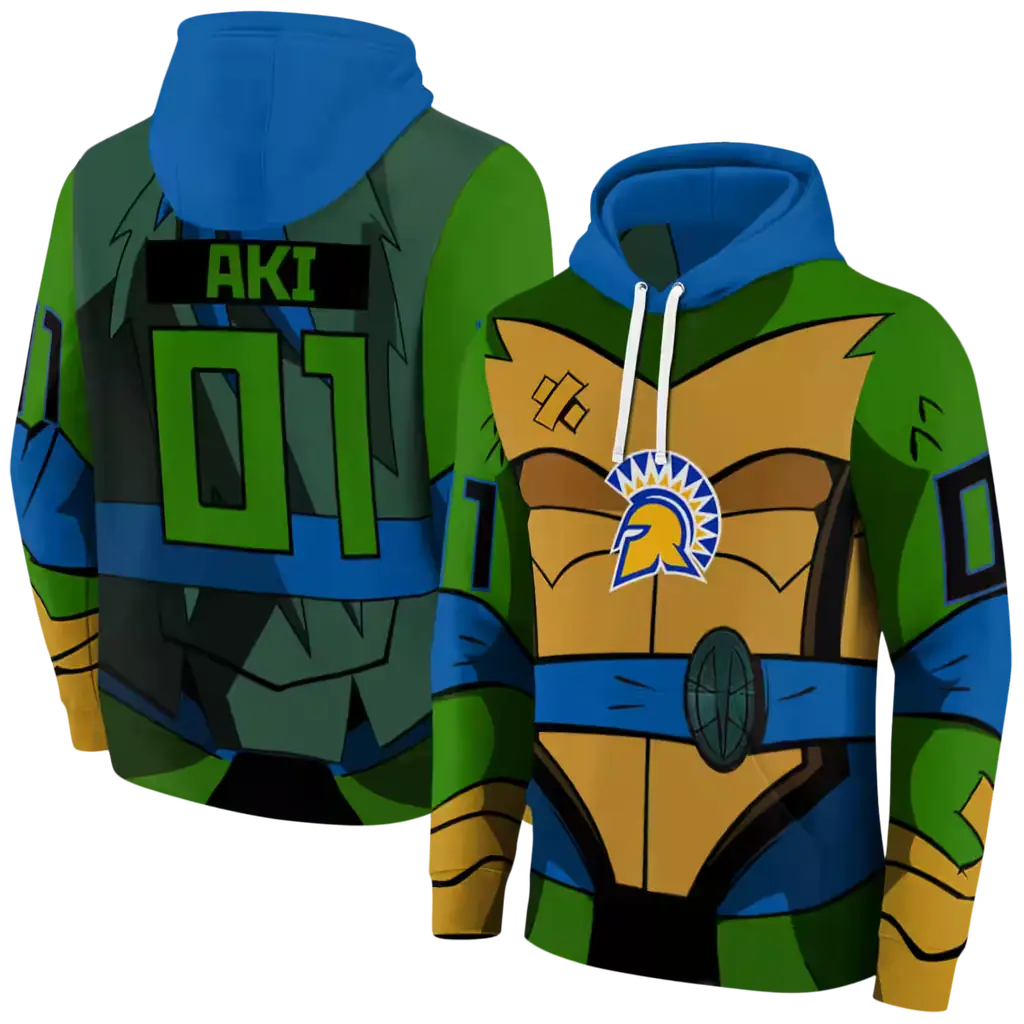 personalized san jose state spartans superhero armor blue green hoodie fashion forward personalized san jose state spartans superhero armor blue green hoodie fashion forward