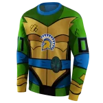 personalized san jose state spartans superhero armor blue green hoodie best selling