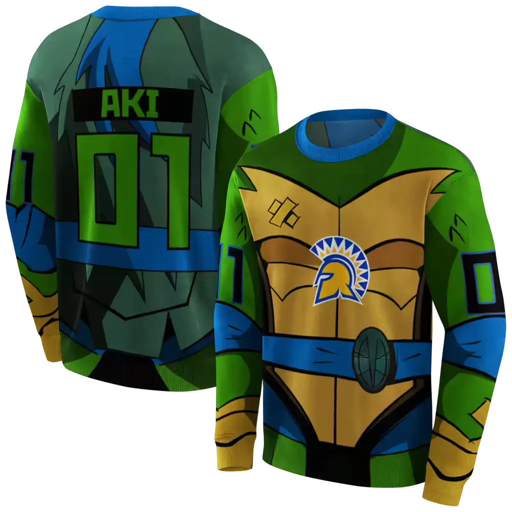 personalized san jose state spartans superhero armor blue green hoodie premium grade personalized san jose state spartans superhero armor blue green hoodie premium grade