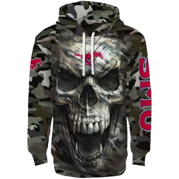 personalized smu mustangs camo skull hoodie best selling