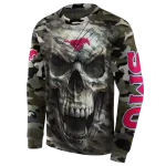 personalized smu mustangs camo skull hoodie best selling