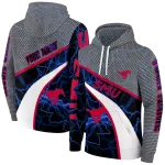 personalized smu mustangs hexagonal mesh blue black gray hoodie best selling