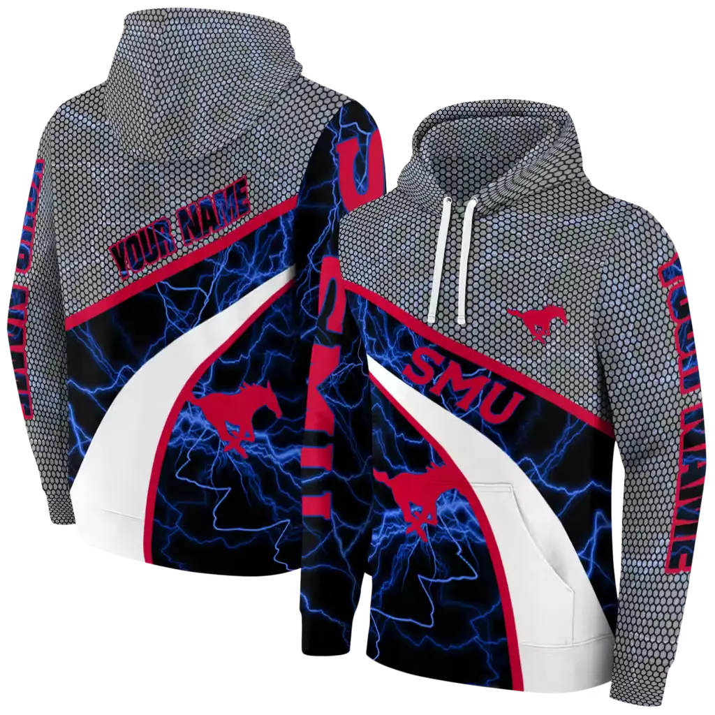 personalized smu mustangs hexagonal mesh blue black gray hoodie fashion forward personalized smu mustangs hexagonal mesh blue black gray hoodie fashion forward