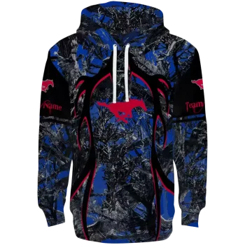 personalized smu mustangs hunting theme blue black hoodie best selling
