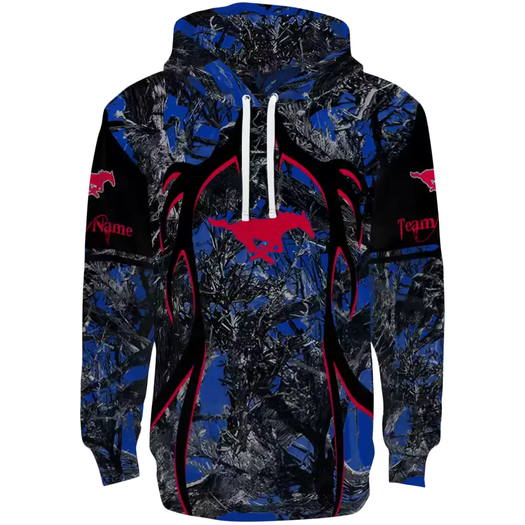 personalized smu mustangs hunting theme blue black hoodie best selling personalized smu mustangs hunting theme blue black hoodie best selling