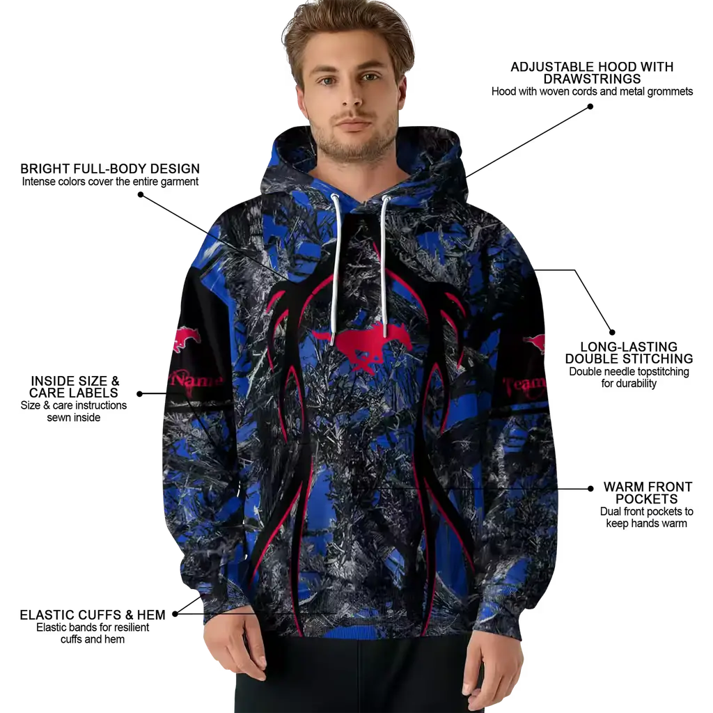 personalized smu mustangs hunting theme blue black hoodie latest model personalized smu mustangs hunting theme blue black hoodie latest model