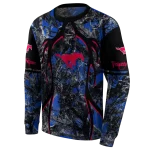 personalized smu mustangs hunting theme blue black hoodie best selling