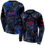 personalized smu mustangs hunting theme blue black hoodie best selling