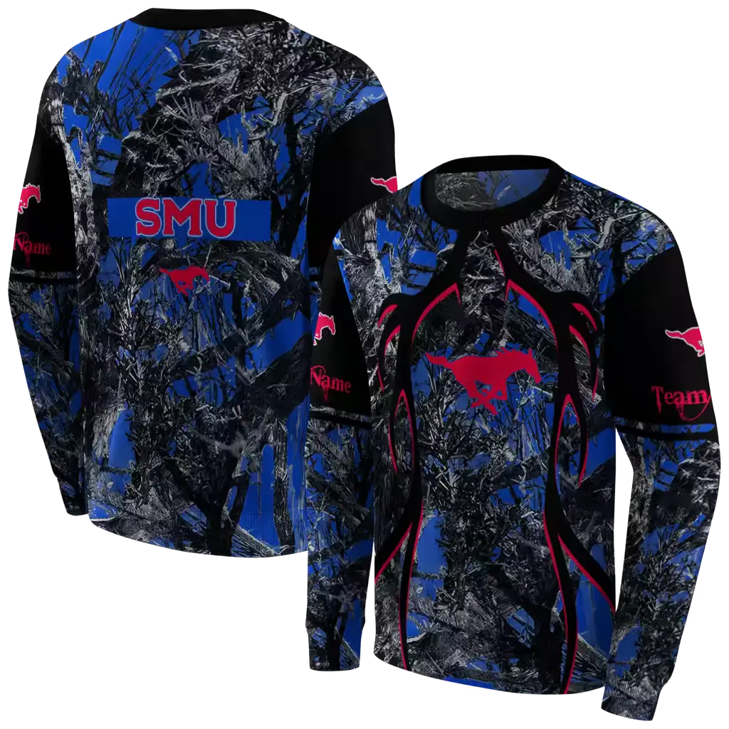 personalized smu mustangs hunting theme blue black hoodie premium grade personalized smu mustangs hunting theme blue black hoodie premium grade