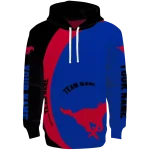 personalized smu mustangs minimalist design blue black hoodie best selling