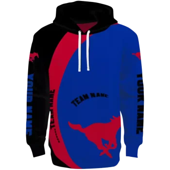 personalized smu mustangs minimalist design blue black hoodie best selling