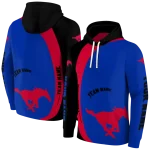 personalized smu mustangs minimalist design blue black hoodie best selling