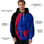 personalized smu mustangs minimalist design blue black hoodie best selling