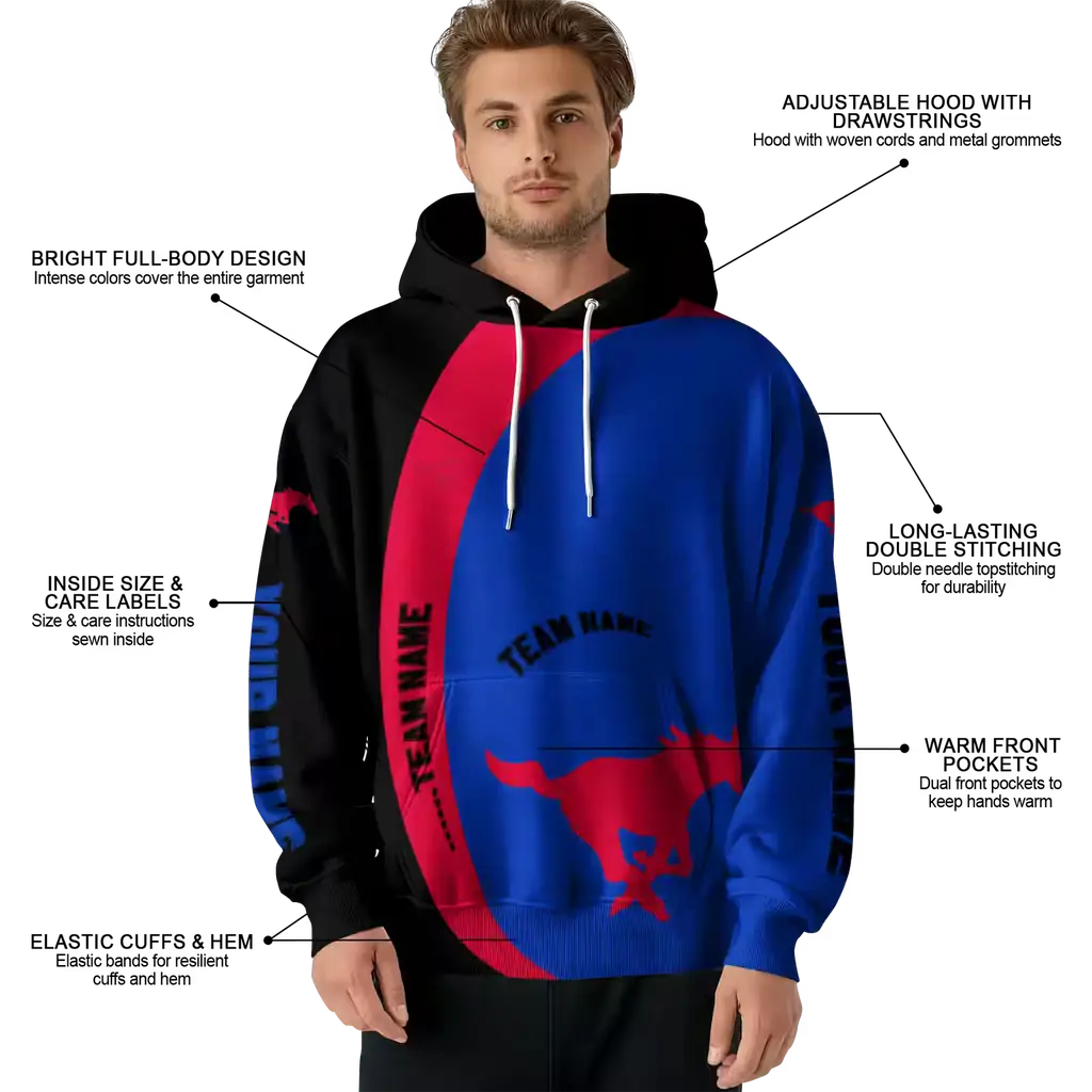 personalized smu mustangs minimalist design blue black hoodie latest model personalized smu mustangs minimalist design blue black hoodie latest model