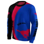 personalized smu mustangs minimalist design blue black hoodie best selling