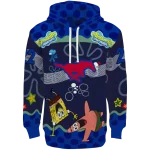 personalized smu mustangs spongebob patrick star blue navy hoodie best selling