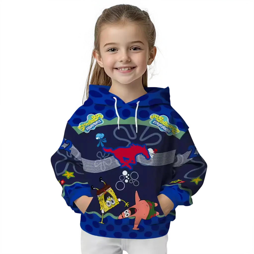 personalized smu mustangs spongebob patrick star blue navy hoodie top rated personalized smu mustangs spongebob patrick star blue navy hoodie top rated