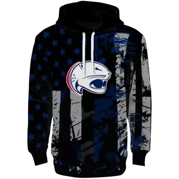 personalized south alabama jaguars distressed flag blue black hoodie best selling
