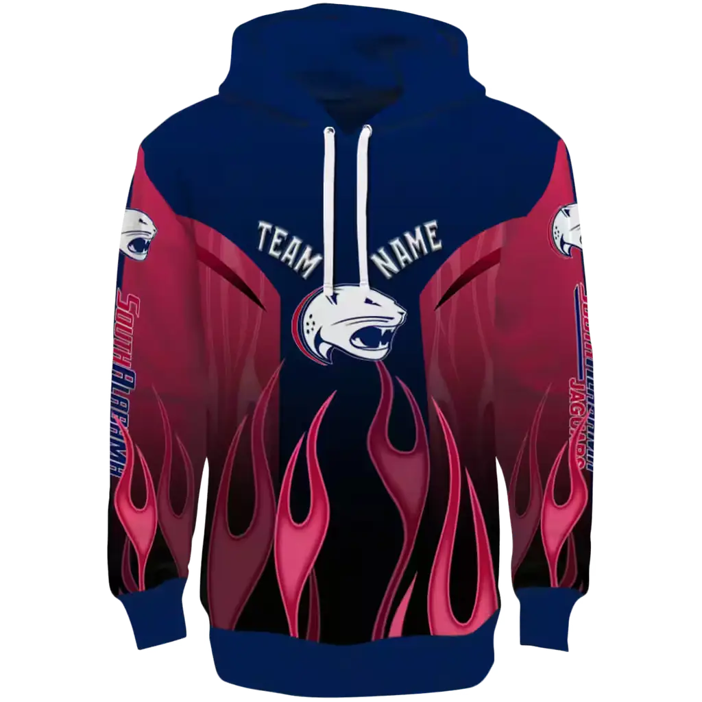 personalized south alabama jaguars flame design blue hoodie best selling personalized south alabama jaguars flame design blue hoodie best selling