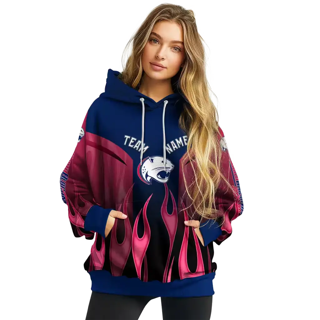 personalized south alabama jaguars flame design blue hoodie high quality personalized south alabama jaguars flame design blue hoodie high quality