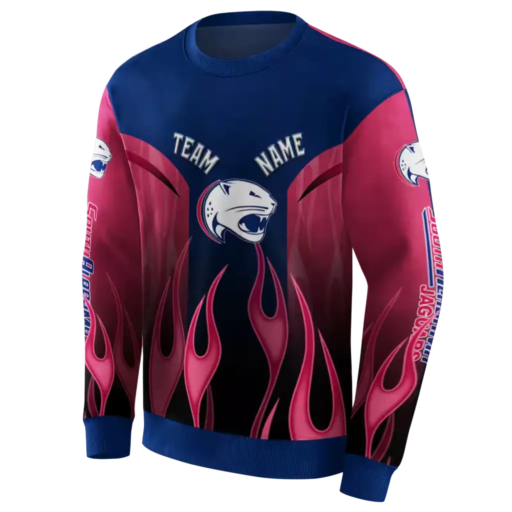 personalized south alabama jaguars flame design blue hoodie new arrival personalized south alabama jaguars flame design blue hoodie new arrival