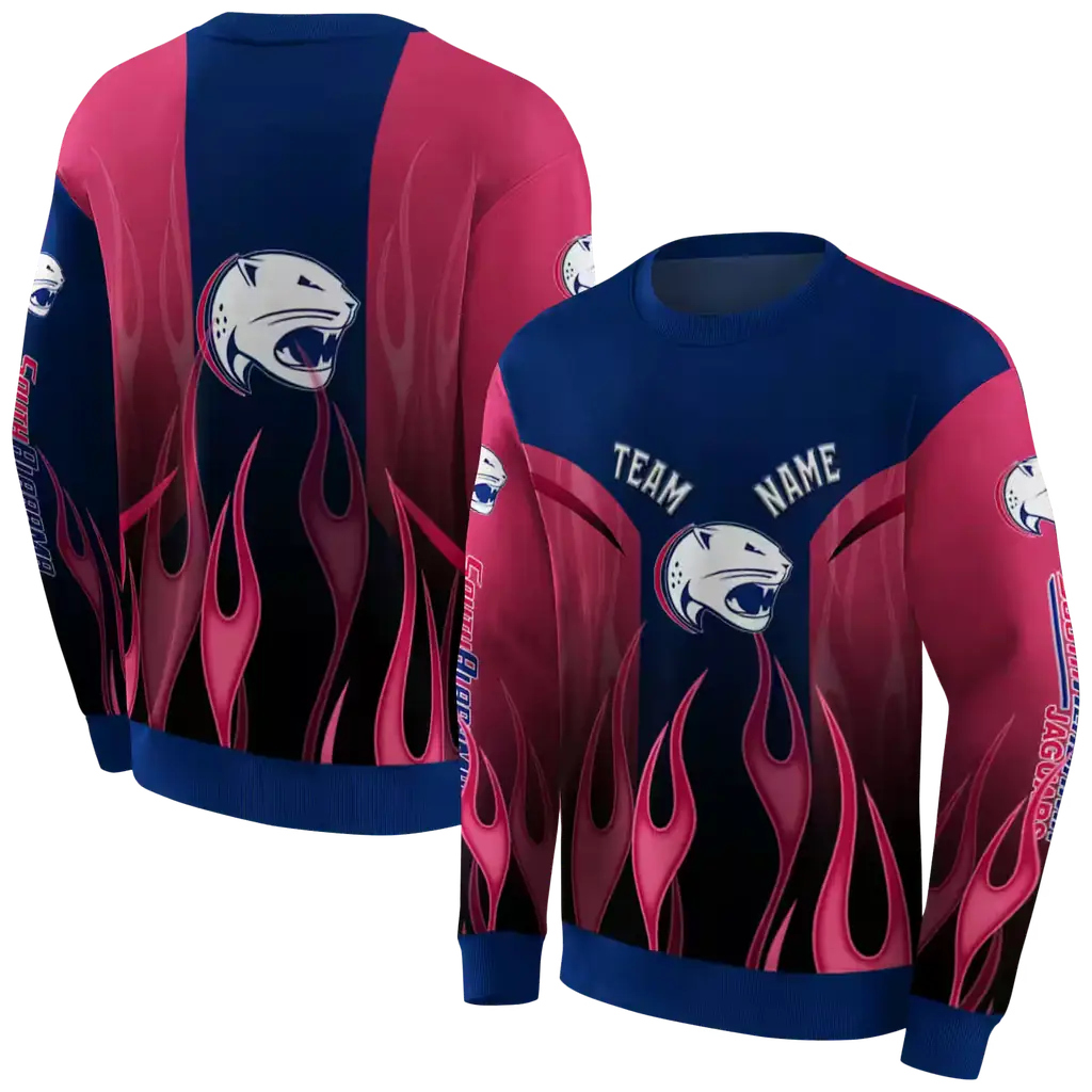 personalized south alabama jaguars flame design blue hoodie premium grade personalized south alabama jaguars flame design blue hoodie premium grade