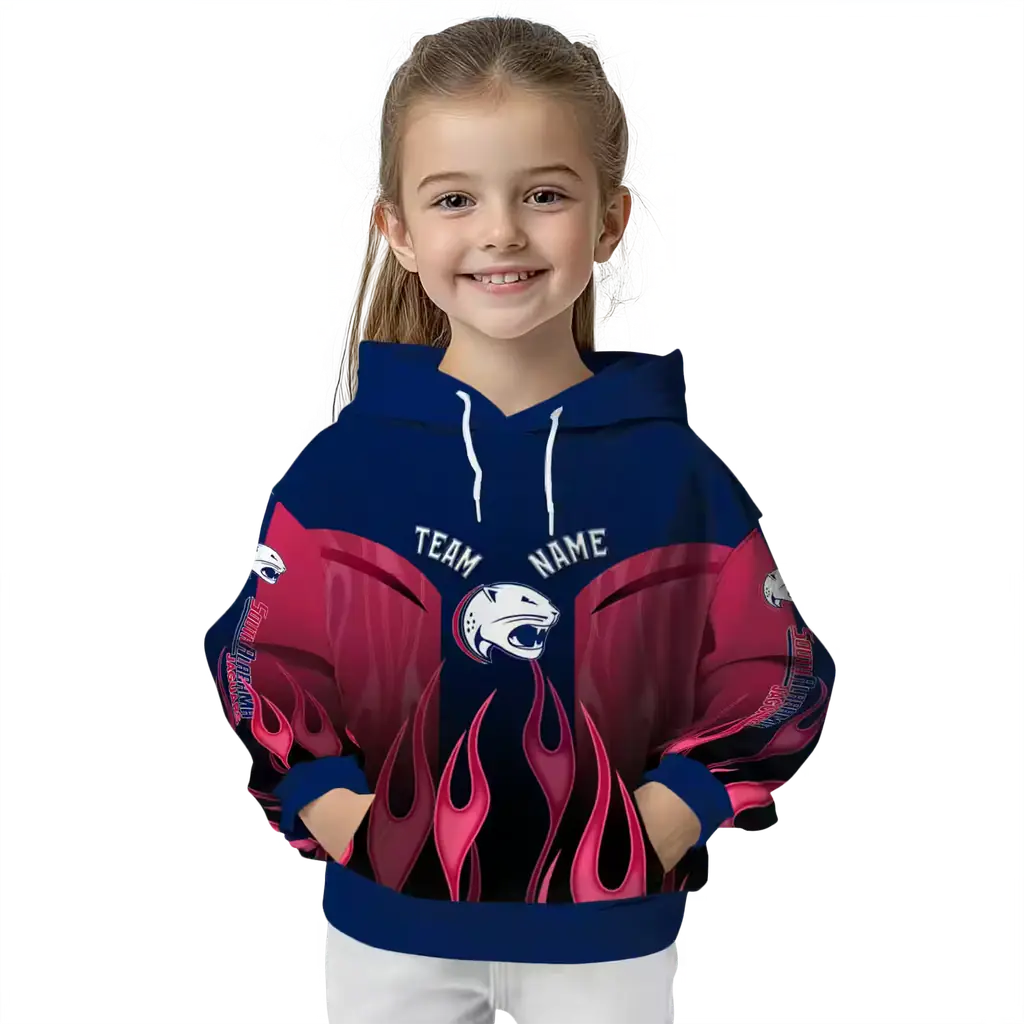 personalized south alabama jaguars flame design blue hoodie top rated personalized south alabama jaguars flame design blue hoodie top rated