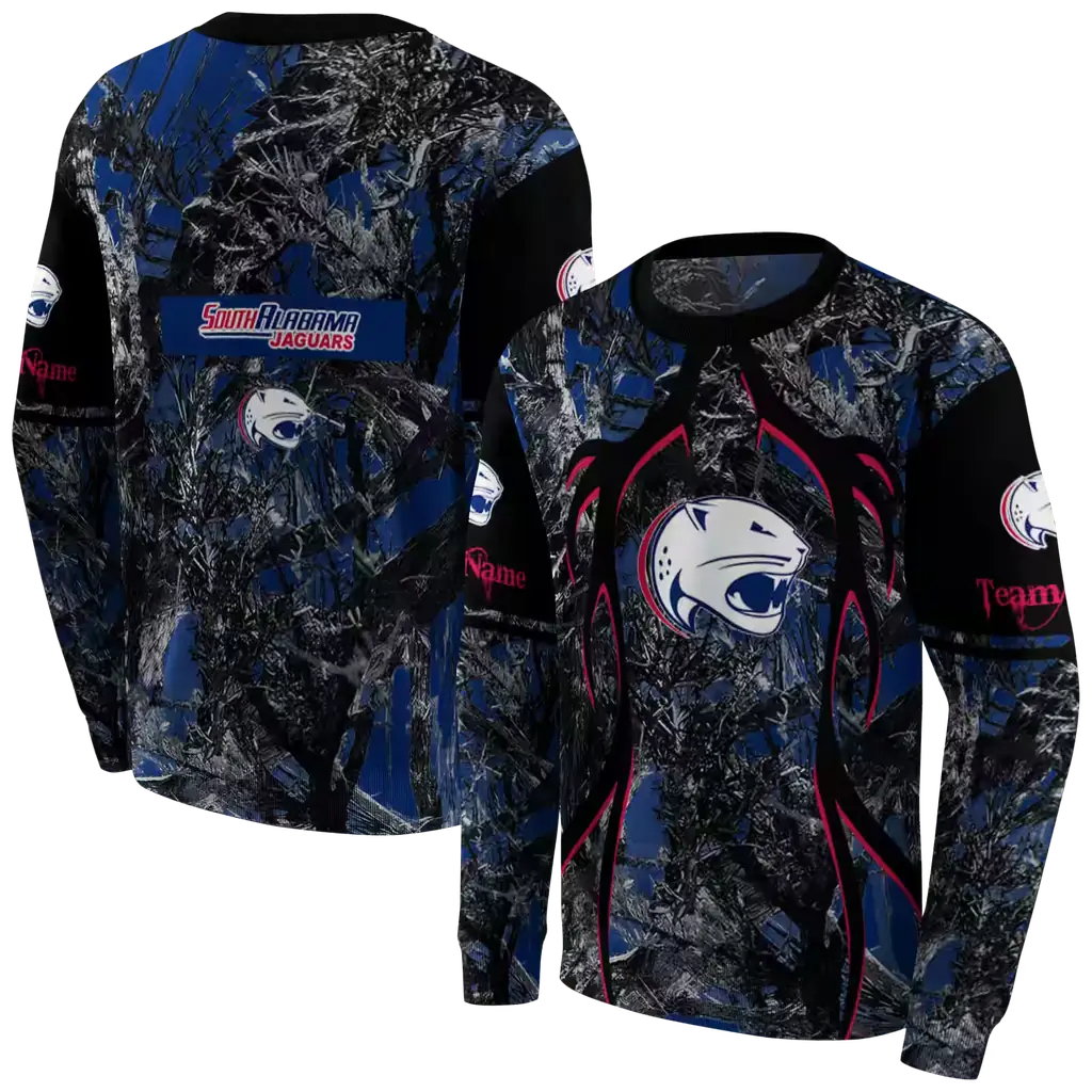 personalized south alabama jaguars hunting theme blue black hoodie premium grade personalized south alabama jaguars hunting theme blue black hoodie premium grade