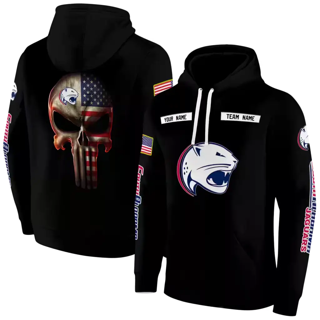 personalized south alabama jaguars punisher skull black hoodie fashion forward personalized south alabama jaguars punisher skull black hoodie fashion forward