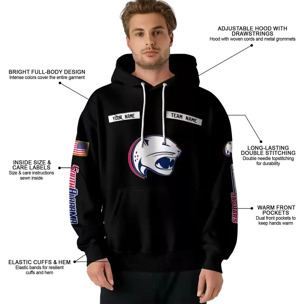 personalized south alabama jaguars punisher skull black hoodie latest model personalized south alabama jaguars punisher skull black hoodie latest model