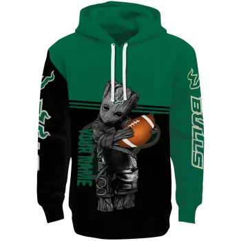 personalized south florida bulls baby groot green black hoodie best selling