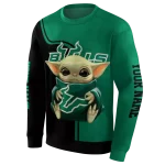 personalized south florida bulls baby yoda green black hoodie best selling