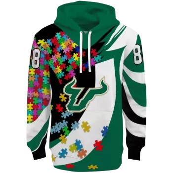 personalized south florida bulls puzzle pieces green hoodie best selling